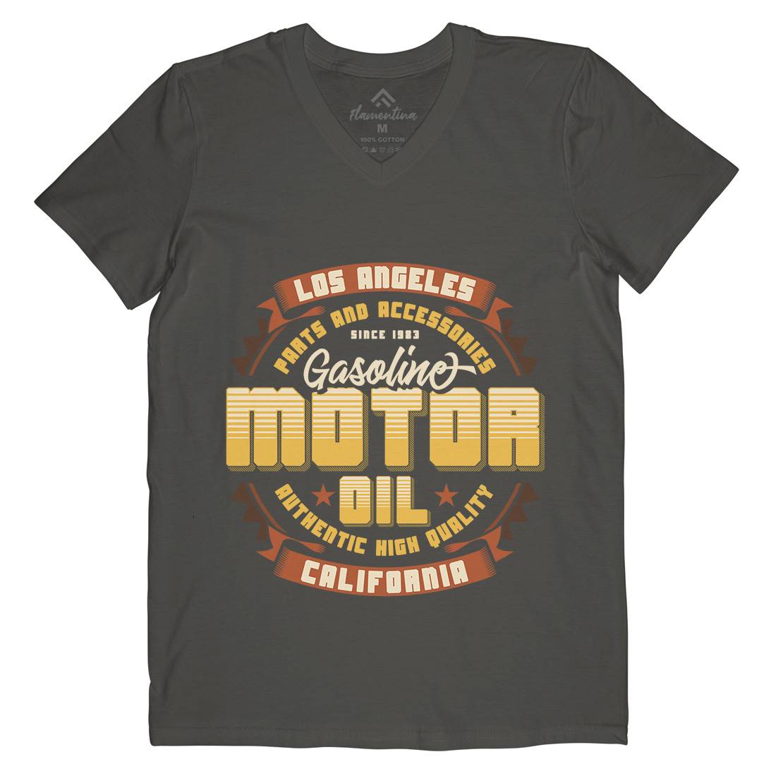 Motor Oil Mens V-Neck T-Shirt Motorcycles B312