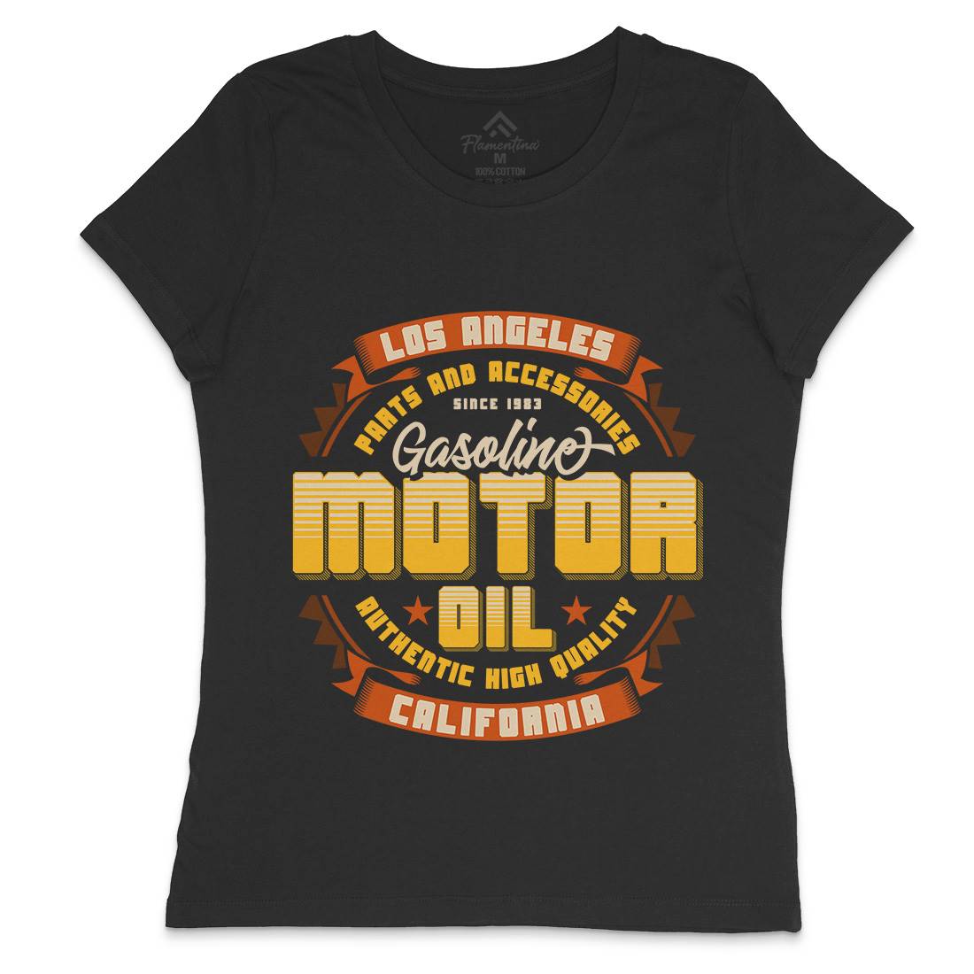 Motor Oil Womens Crew Neck T-Shirt Motorcycles B312