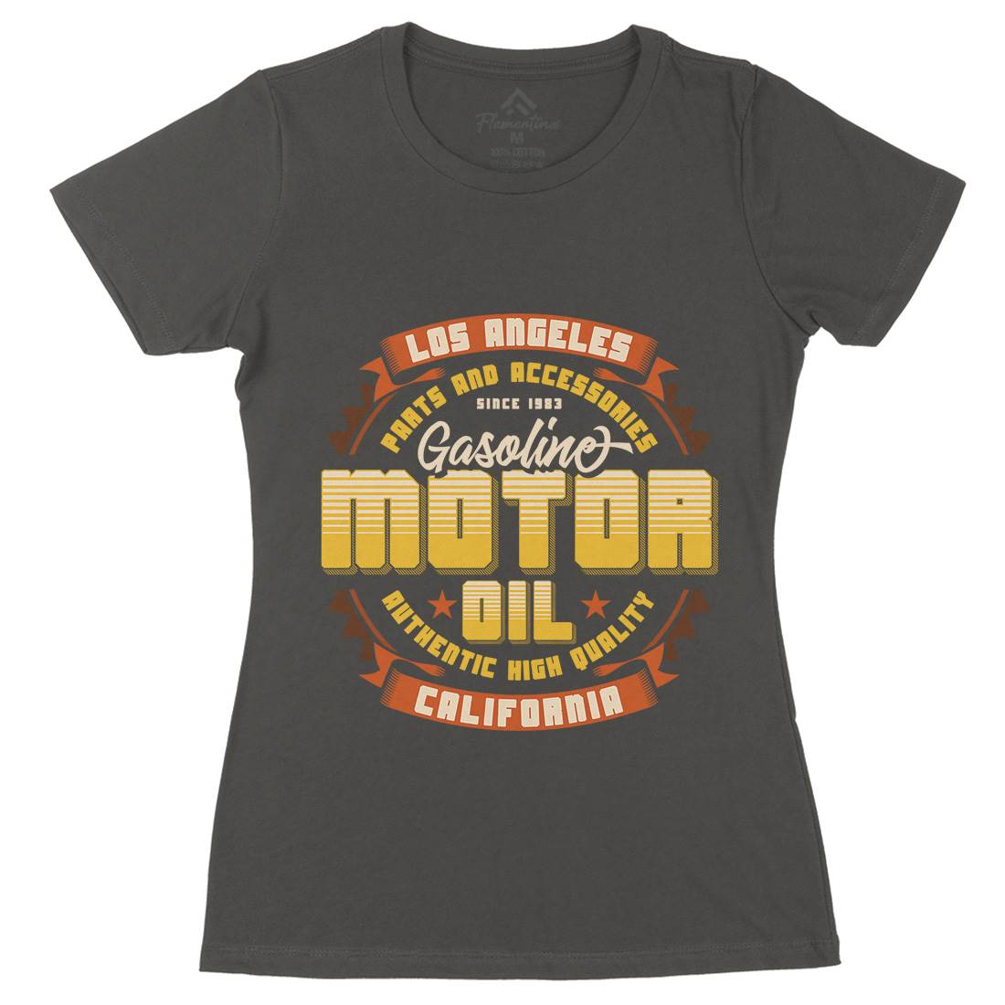 Motor Oil Womens Organic Crew Neck T-Shirt Motorcycles B312