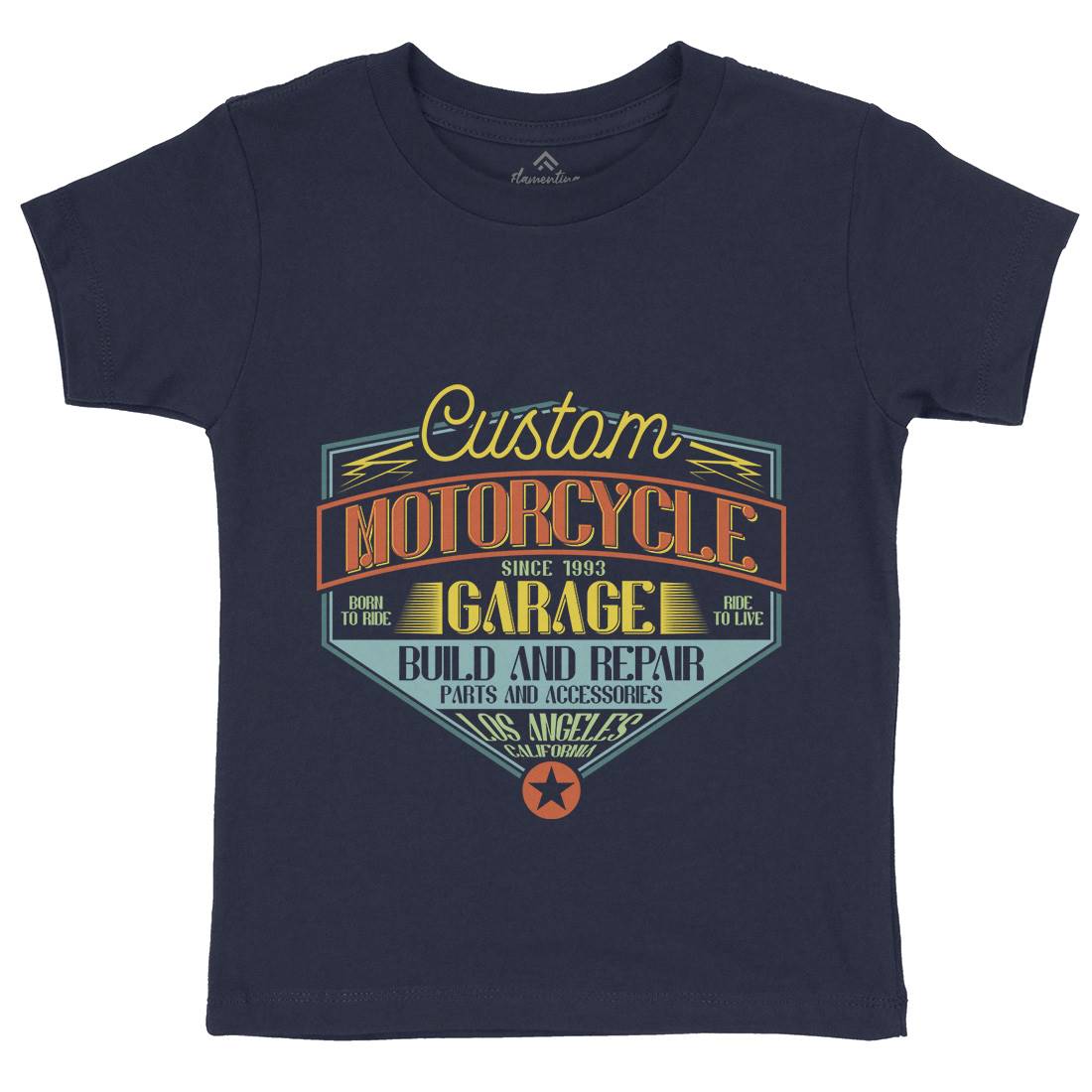 Custom Kids Organic Crew Neck T-Shirt Motorcycles B313