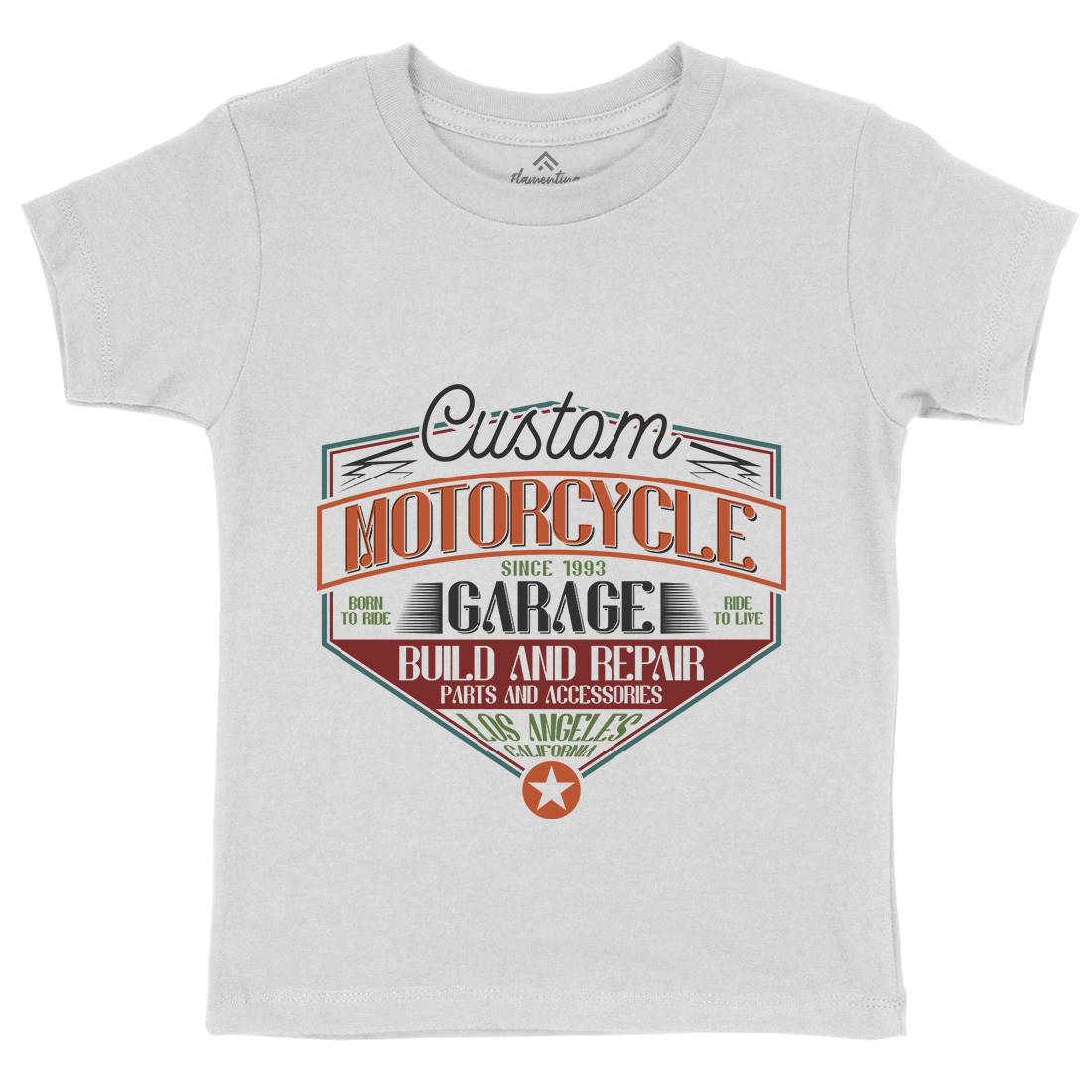 Custom Kids Organic Crew Neck T-Shirt Motorcycles B313