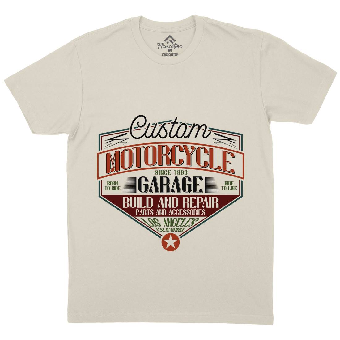 Custom Mens Organic Crew Neck T-Shirt Motorcycles B313