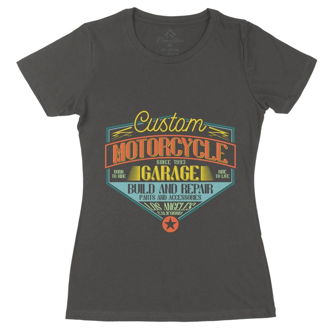 Custom Womens Organic Crew Neck T-Shirt Motorcycles B313