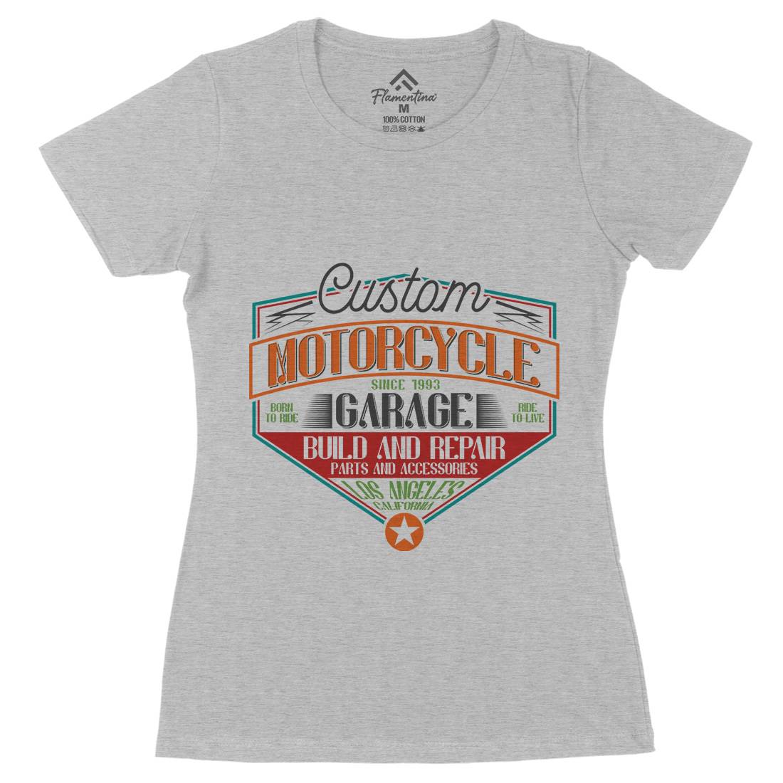 Custom Womens Organic Crew Neck T-Shirt Motorcycles B313