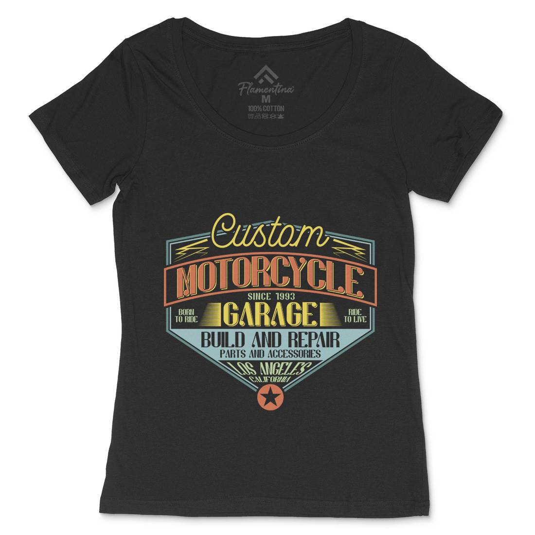 Custom Womens Scoop Neck T-Shirt Motorcycles B313
