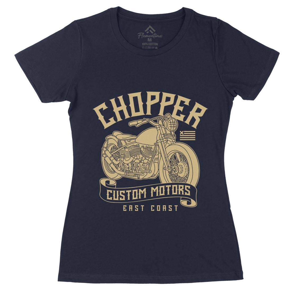 Chopper Womens Organic Crew Neck T-Shirt Motorcycles B314