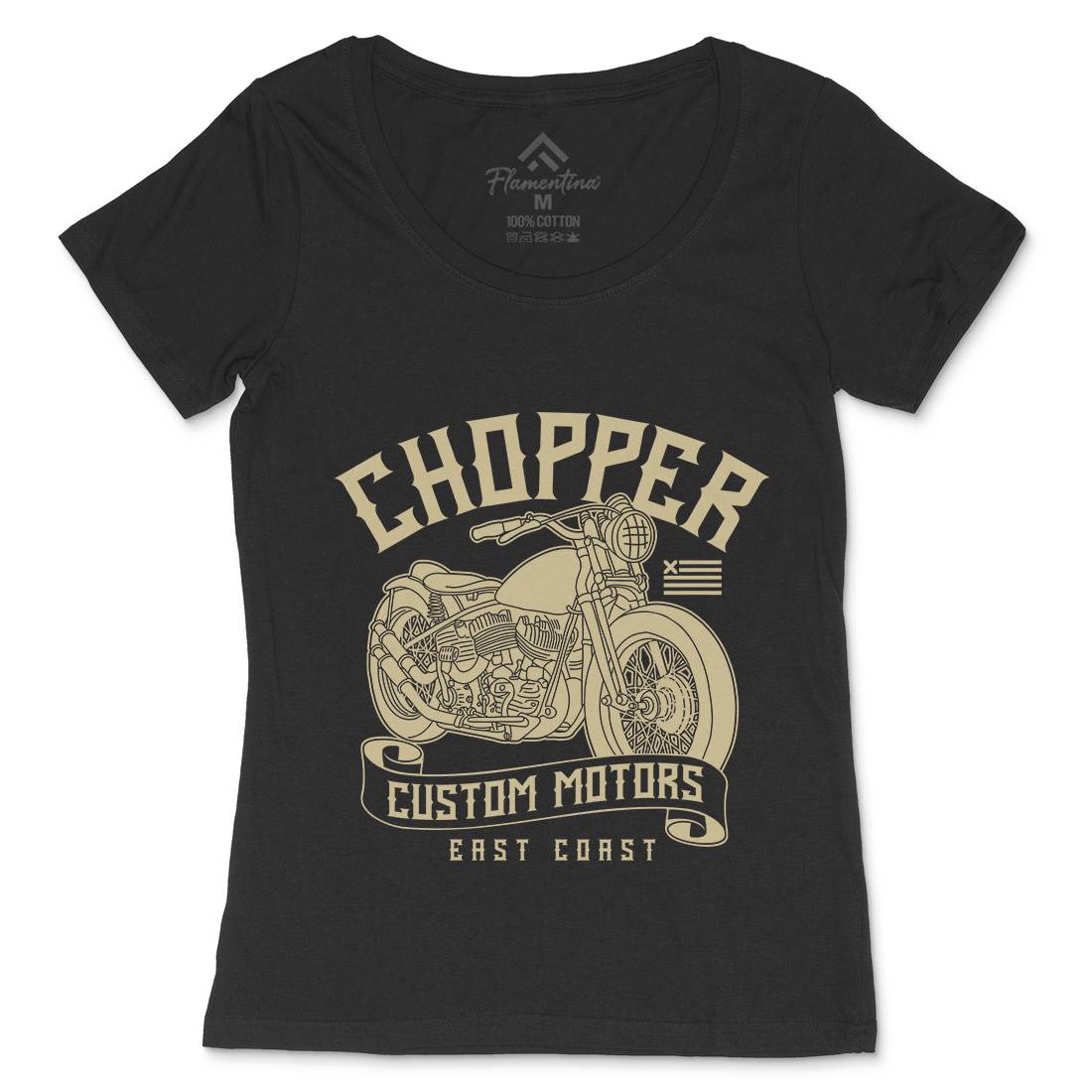 Chopper Womens Scoop Neck T-Shirt Motorcycles B314