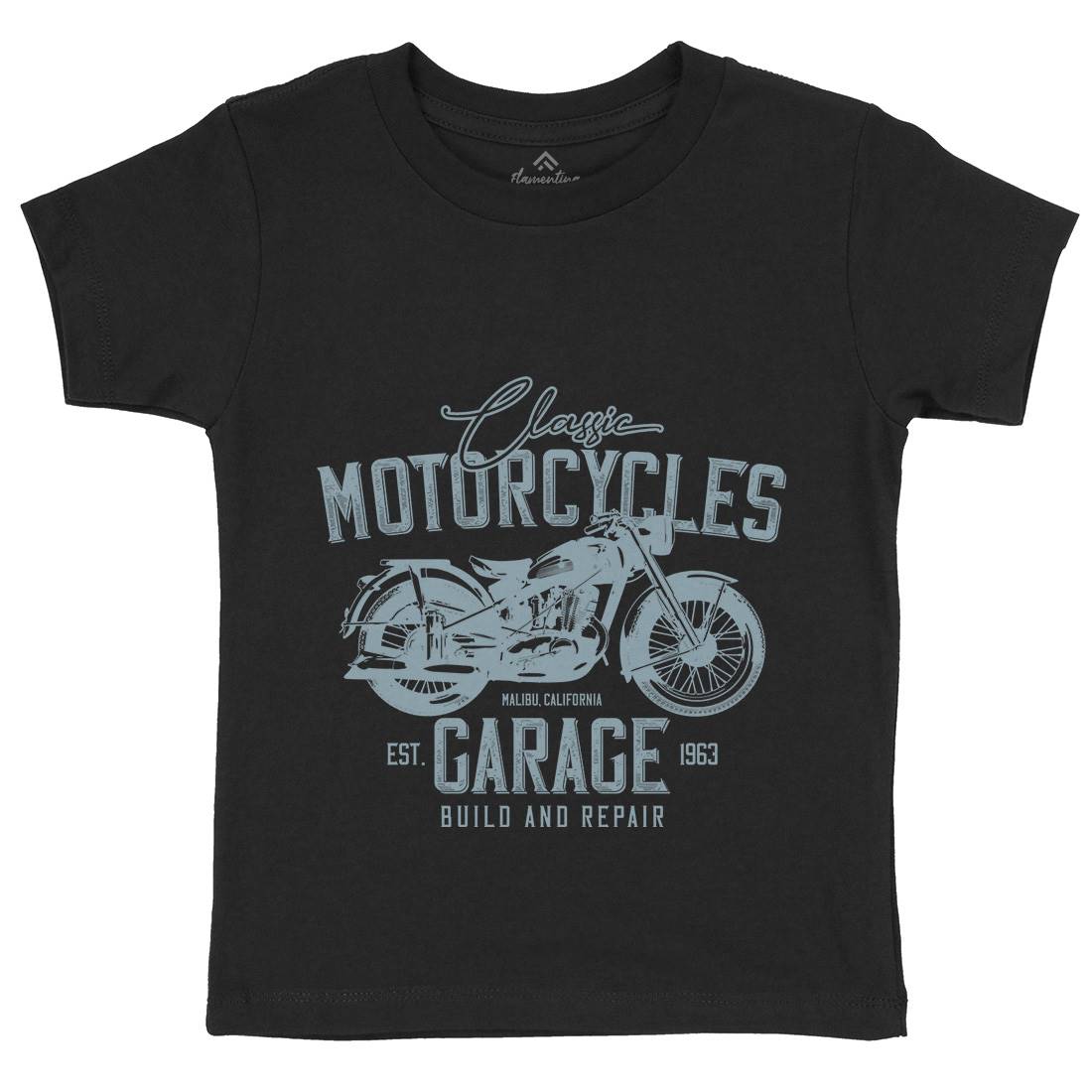 Garage Kids Crew Neck T-Shirt Motorcycles B315
