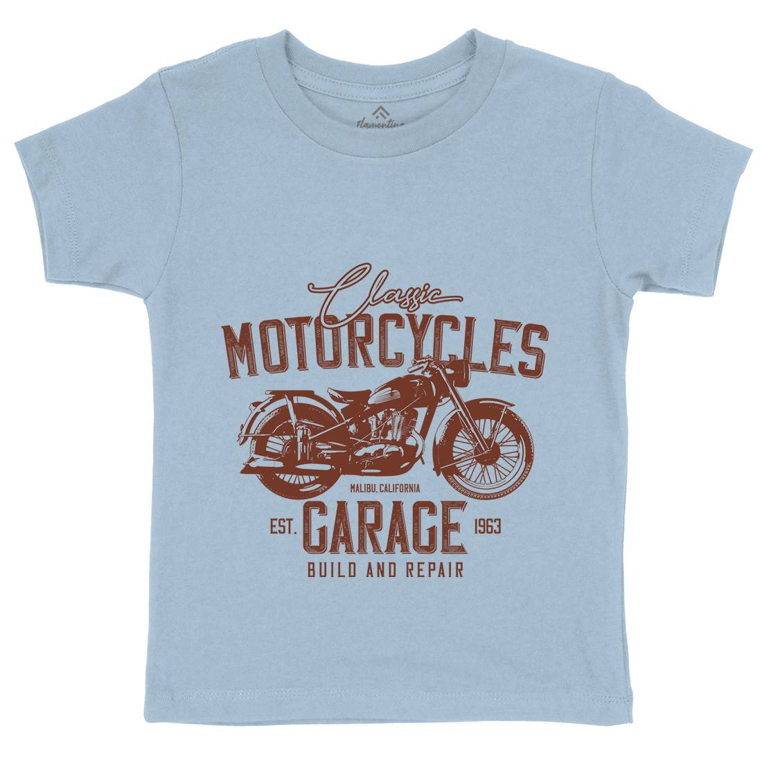 Garage Kids Organic Crew Neck T-Shirt Motorcycles B315
