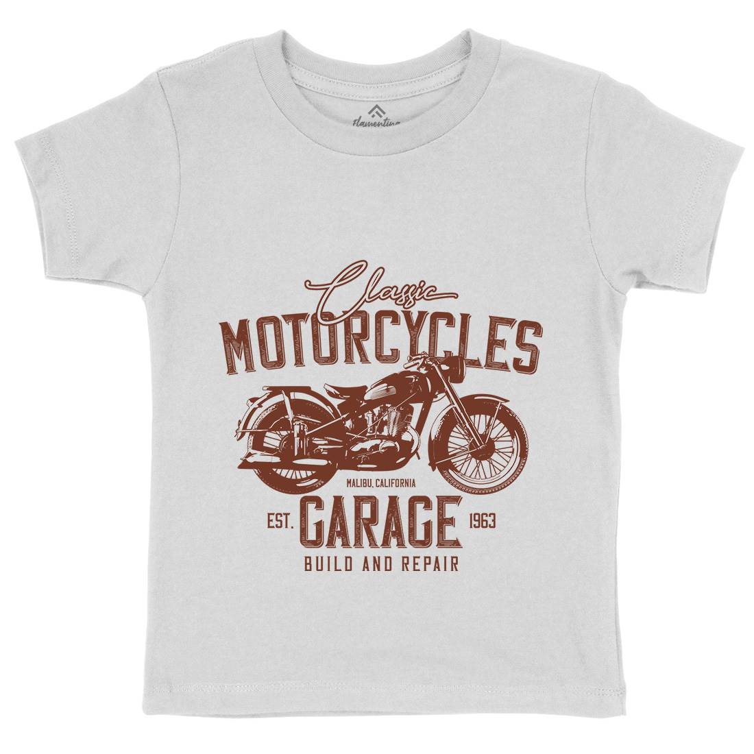 Garage Kids Organic Crew Neck T-Shirt Motorcycles B315