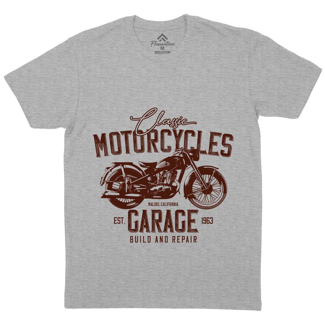 Garage Mens Crew Neck T-Shirt Motorcycles B315