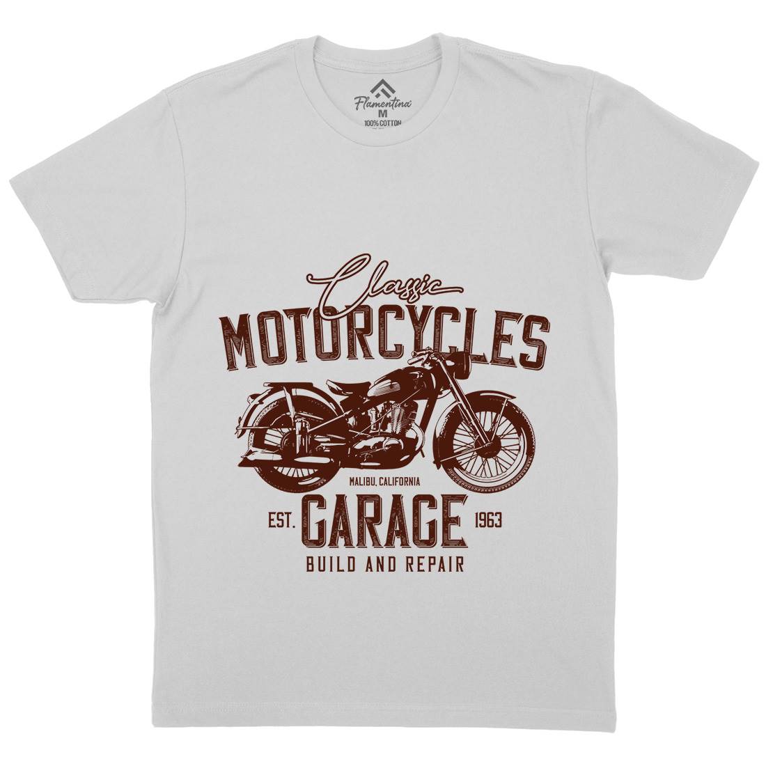 Garage Mens Crew Neck T-Shirt Motorcycles B315