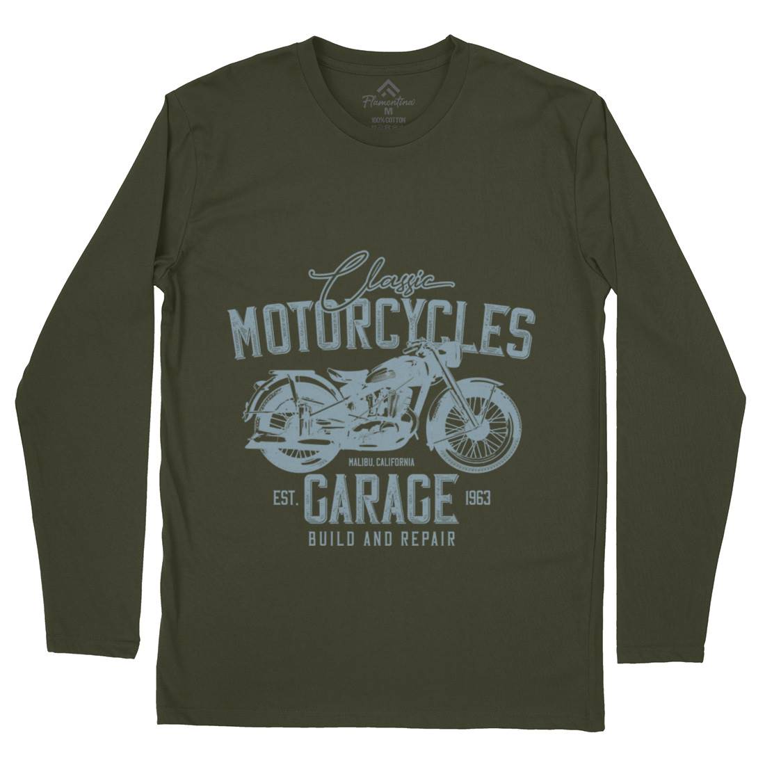 Garage Mens Long Sleeve T-Shirt Motorcycles B315
