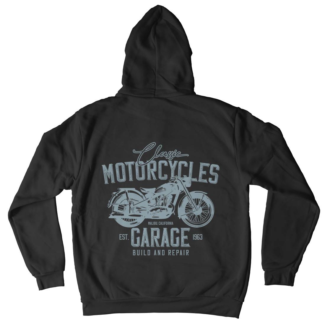 Garage Mens Hoodie With Pocket Motorcycles B315