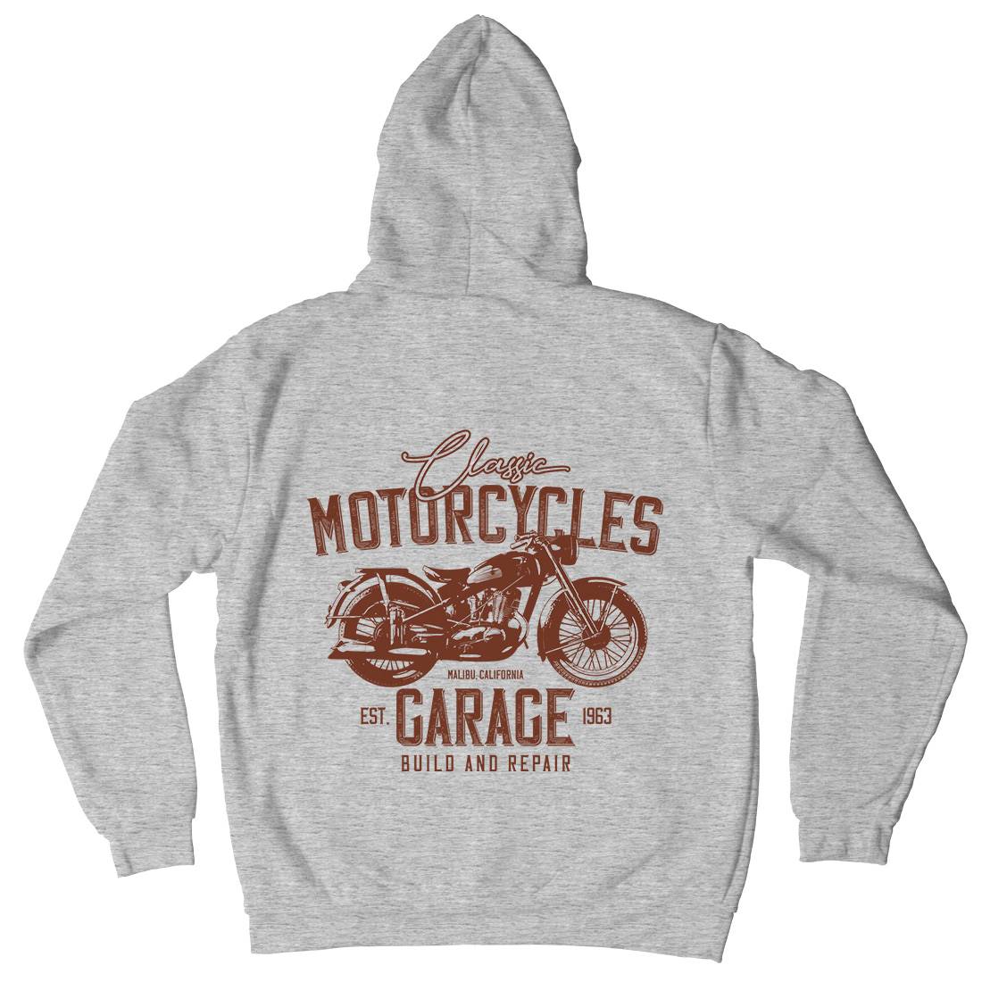 Garage Mens Hoodie With Pocket Motorcycles B315