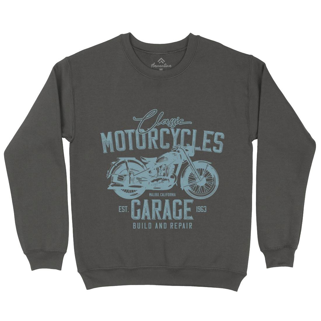 Garage Kids Crew Neck Sweatshirt Motorcycles B315