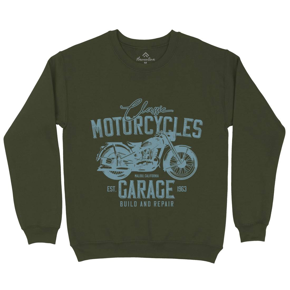 Garage Mens Crew Neck Sweatshirt Motorcycles B315