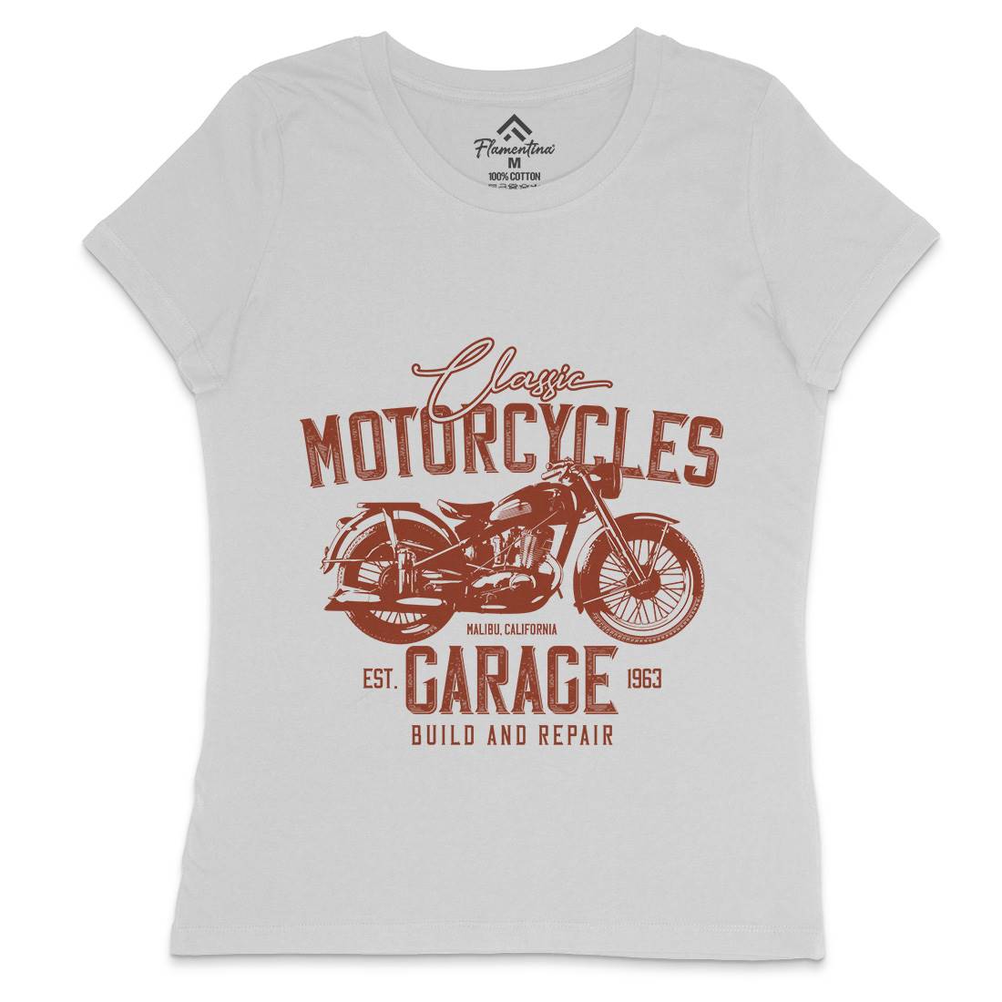 Garage Womens Crew Neck T-Shirt Motorcycles B315