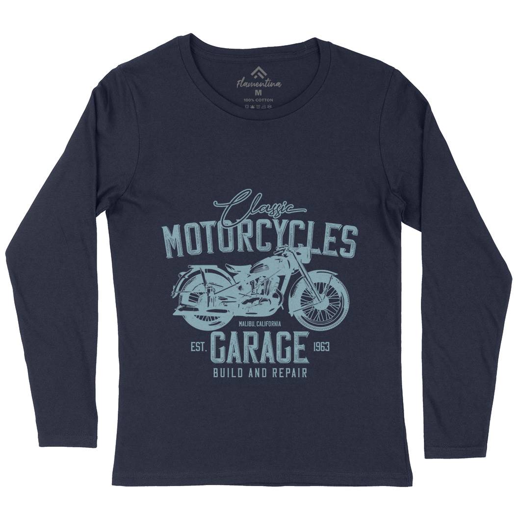 Garage Womens Long Sleeve T-Shirt Motorcycles B315