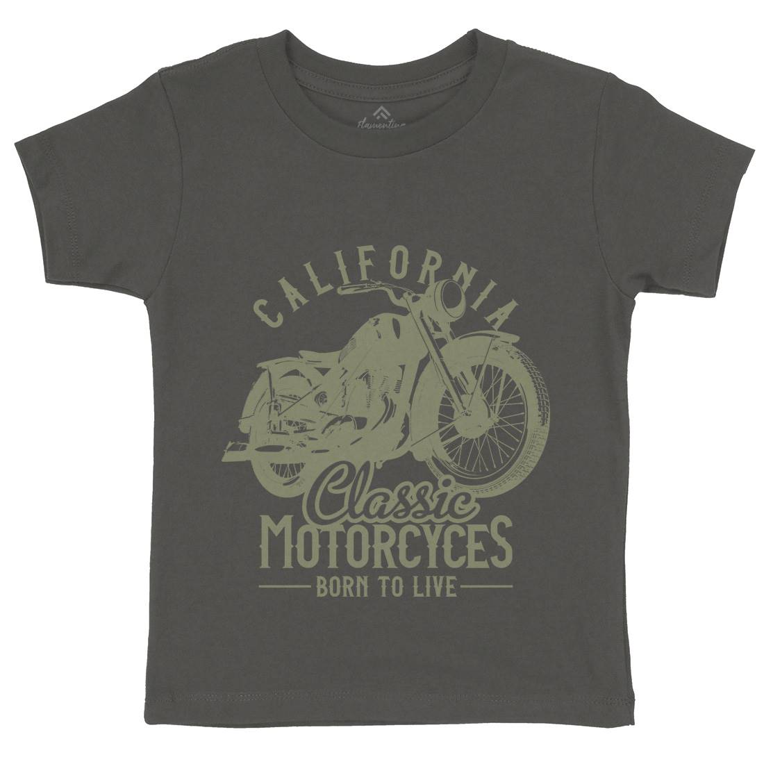 California Kids Organic Crew Neck T-Shirt Motorcycles B316
