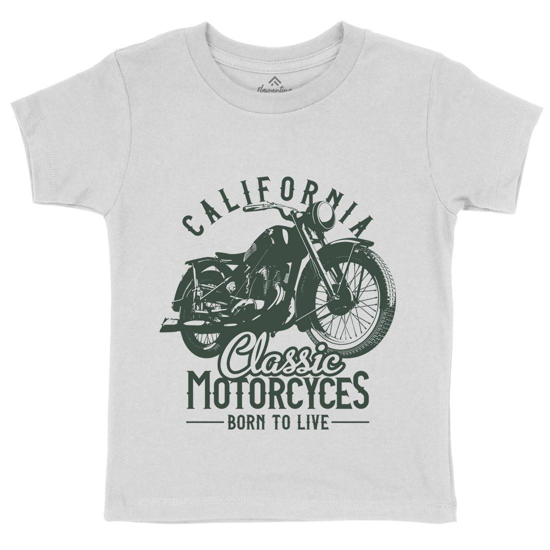 California Kids Crew Neck T-Shirt Motorcycles B316