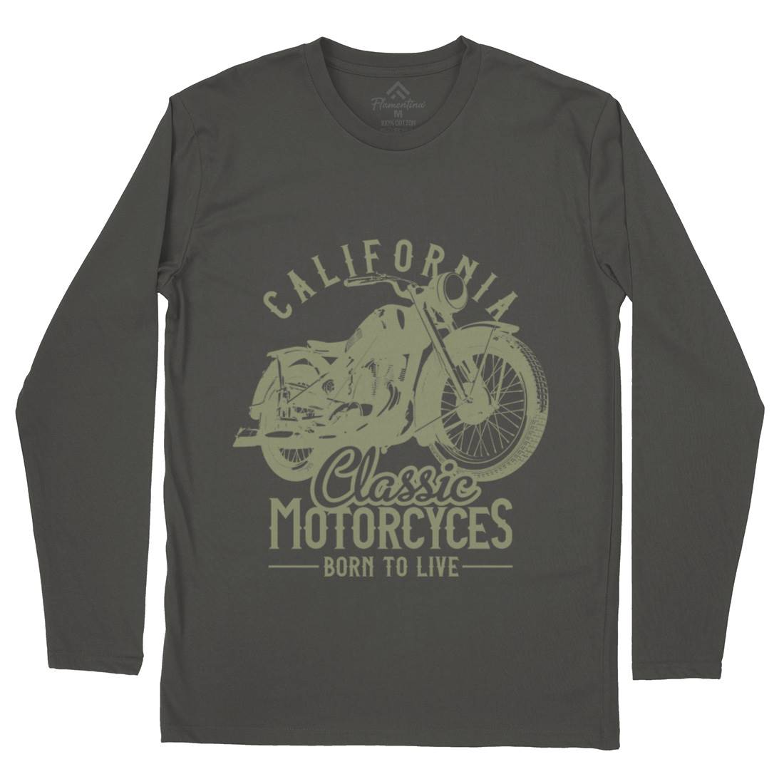 California Mens Long Sleeve T-Shirt Motorcycles B316