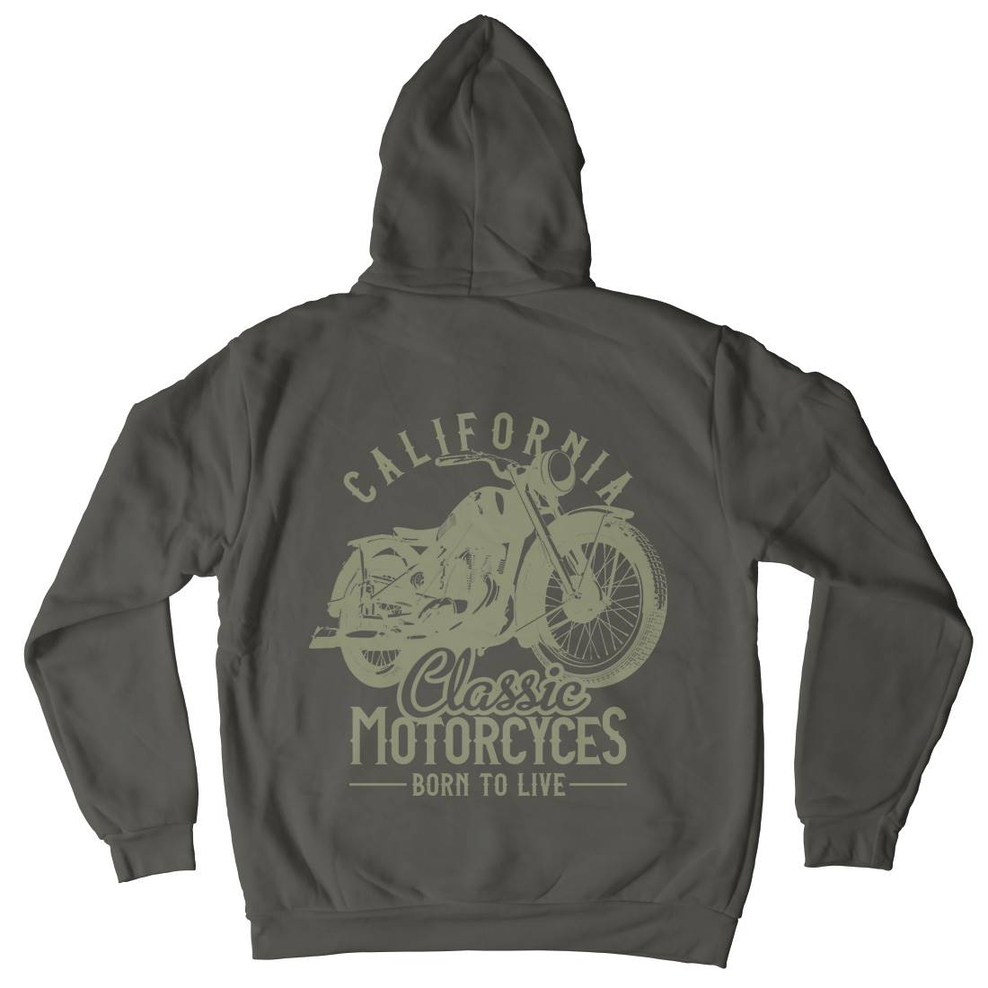 California Mens Hoodie With Pocket Motorcycles B316