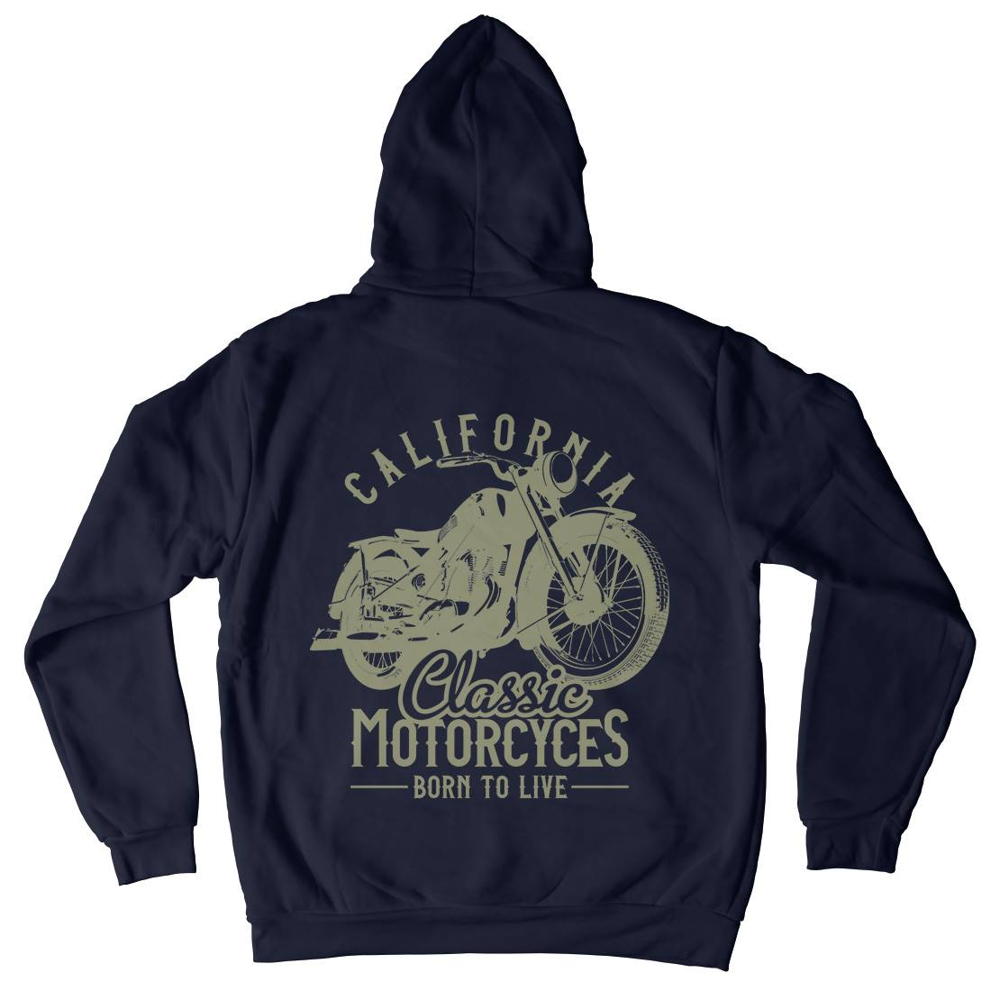 California Mens Hoodie With Pocket Motorcycles B316