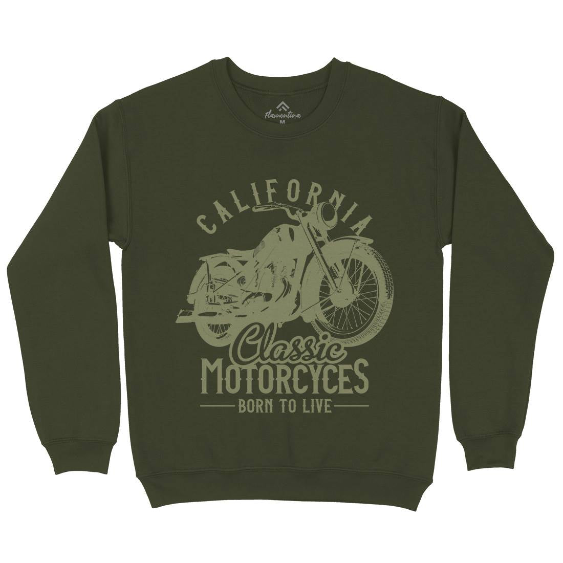 California Mens Crew Neck Sweatshirt Motorcycles B316