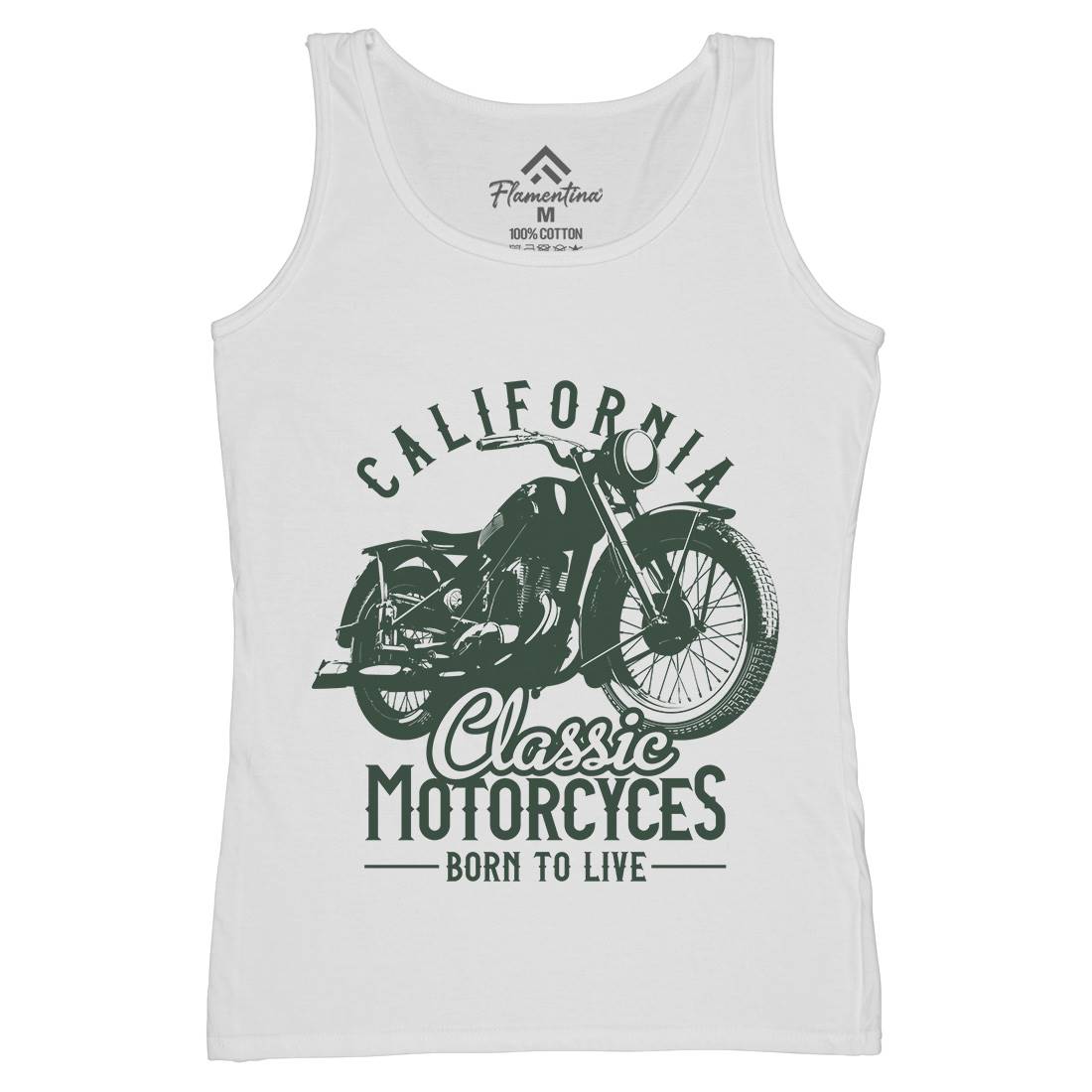 California Womens Organic Tank Top Vest Motorcycles B316