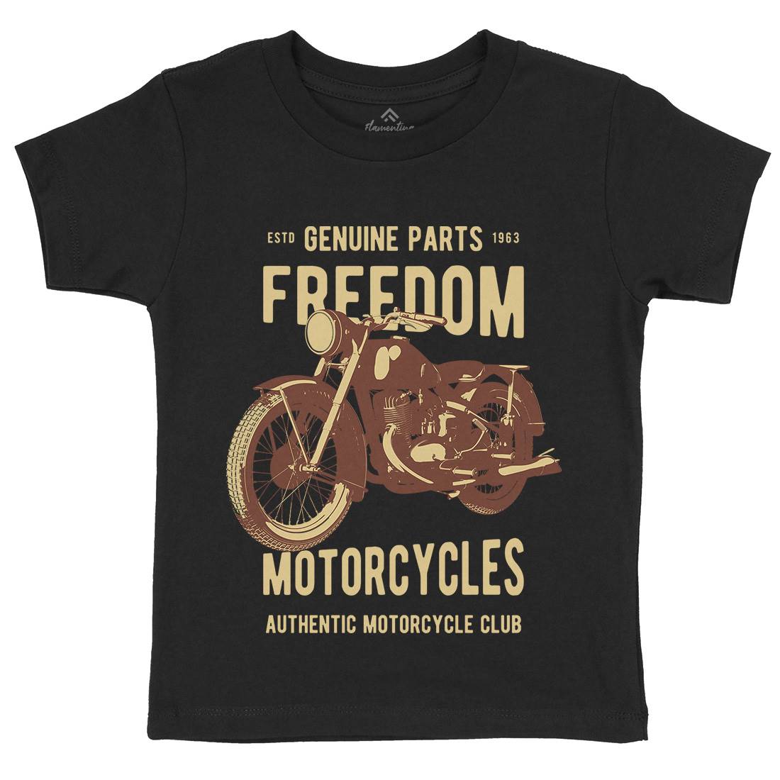 Freedom Kids Organic Crew Neck T-Shirt Motorcycles B317