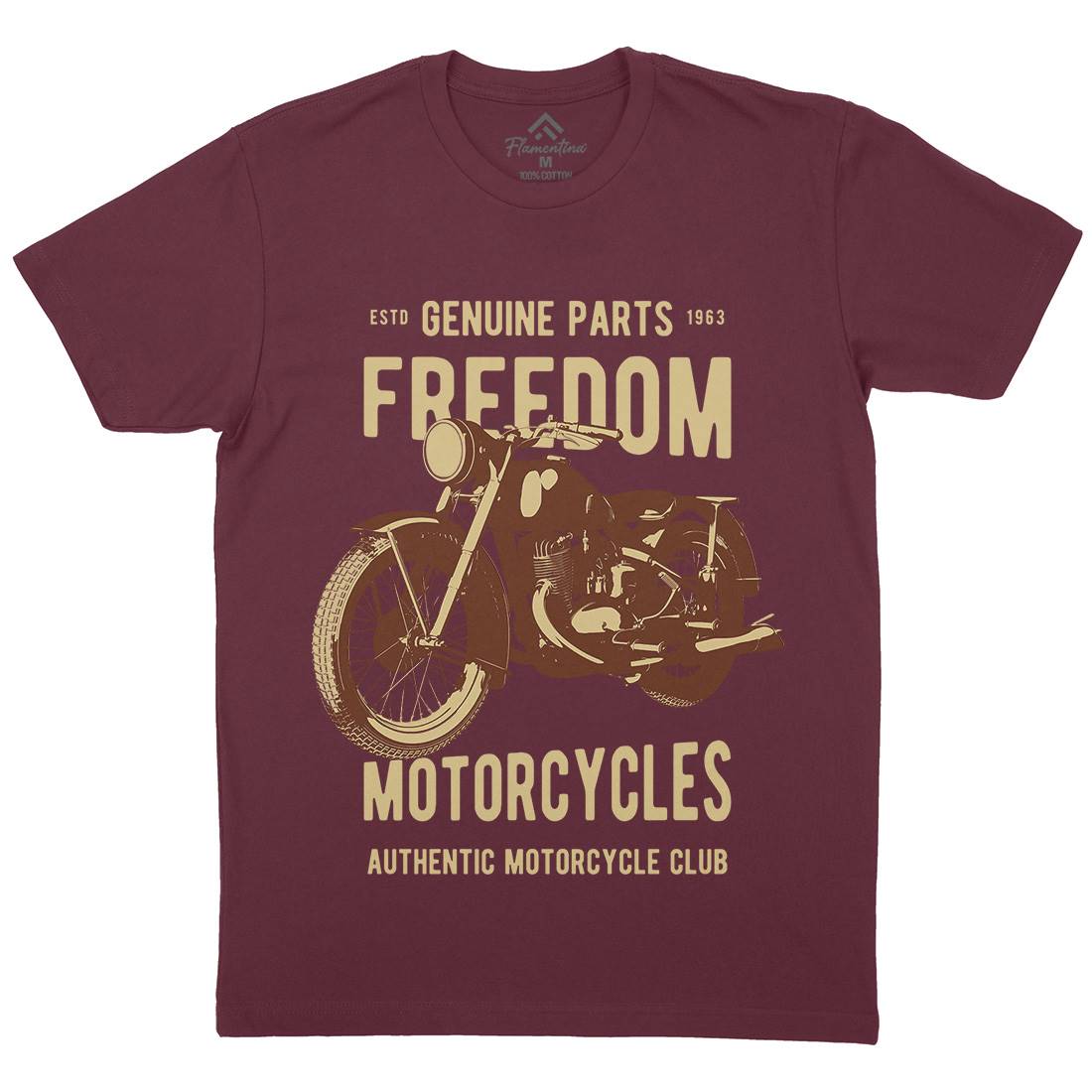 Freedom Mens Crew Neck T-Shirt Motorcycles B317
