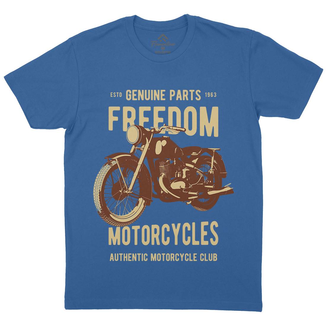 Freedom Mens Crew Neck T-Shirt Motorcycles B317