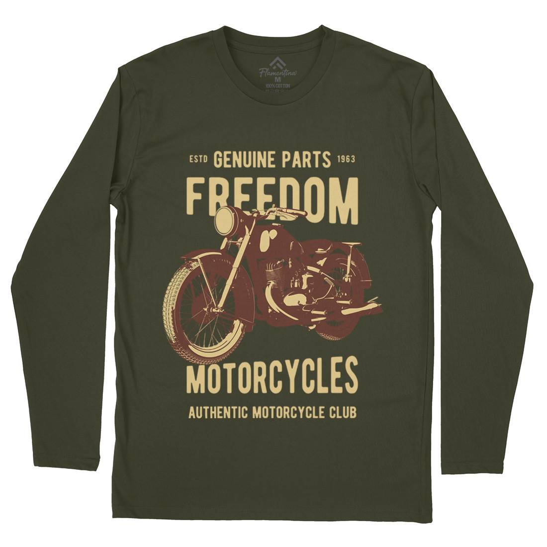 Freedom Mens Long Sleeve T-Shirt Motorcycles B317