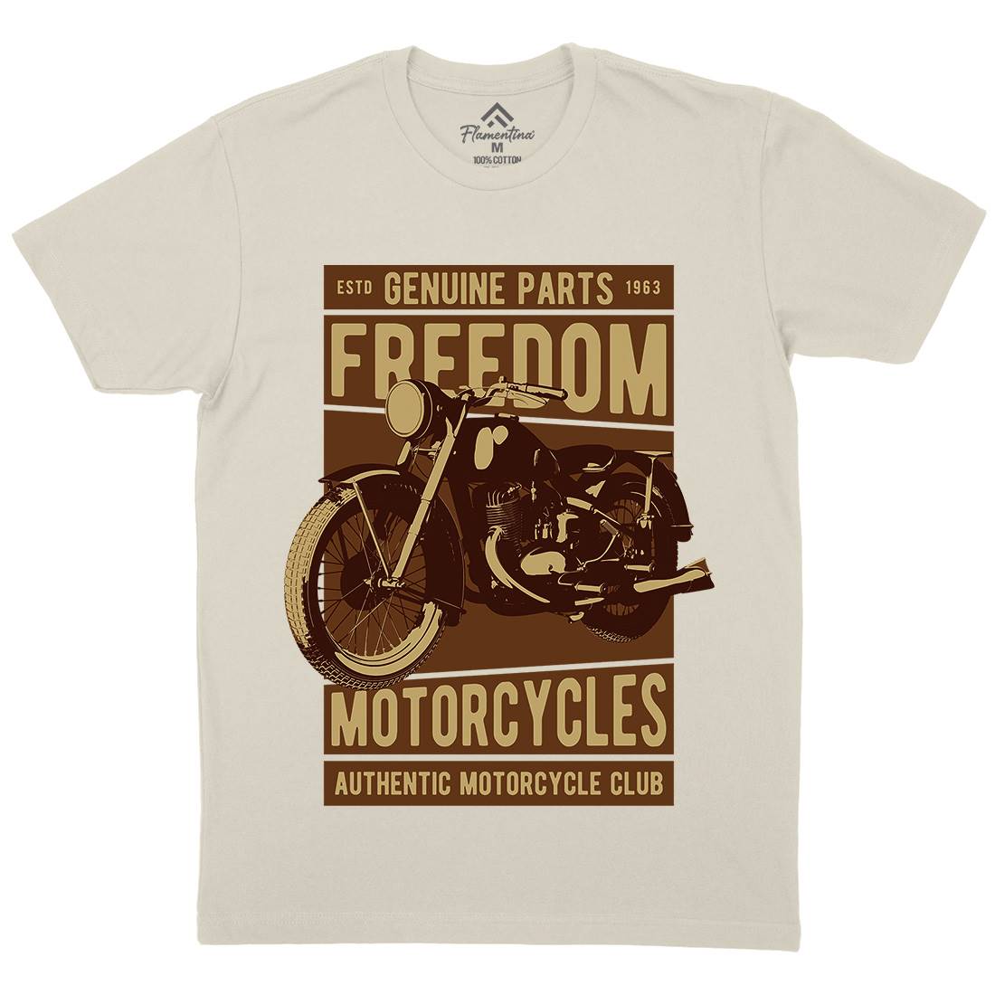 Freedom Mens Organic Crew Neck T-Shirt Motorcycles B317