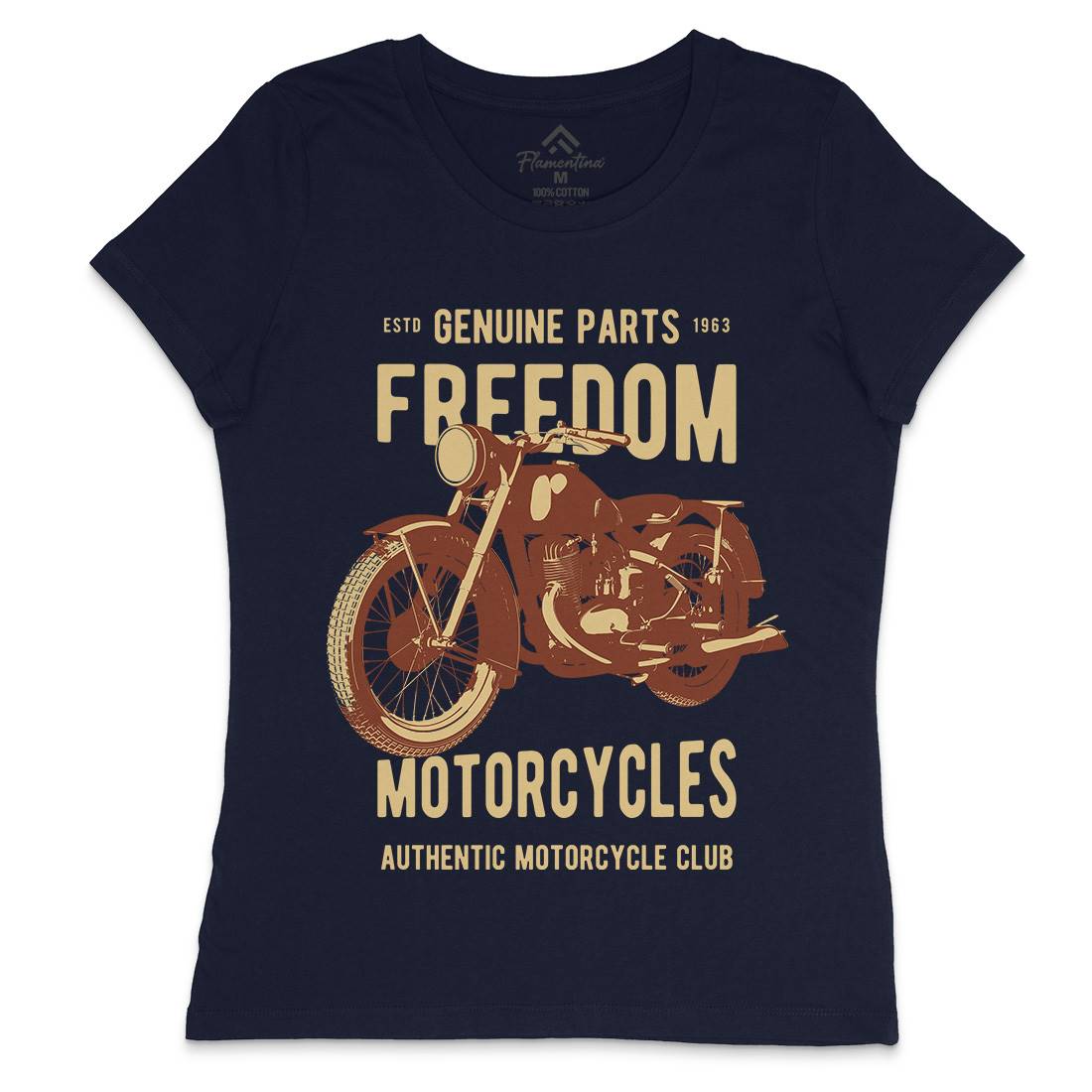 Freedom Womens Crew Neck T-Shirt Motorcycles B317