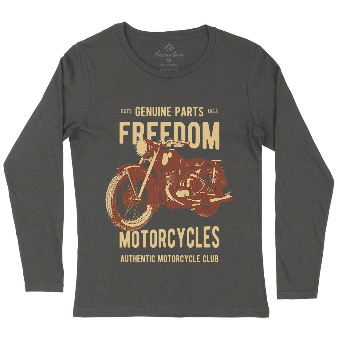 Freedom Womens Long Sleeve T-Shirt Motorcycles B317