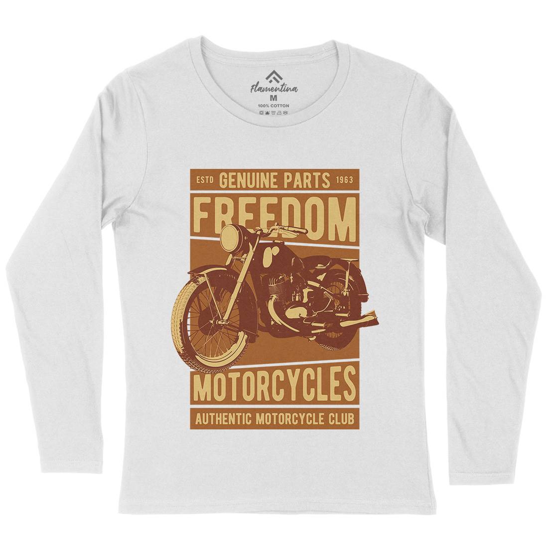 Freedom Womens Long Sleeve T-Shirt Motorcycles B317