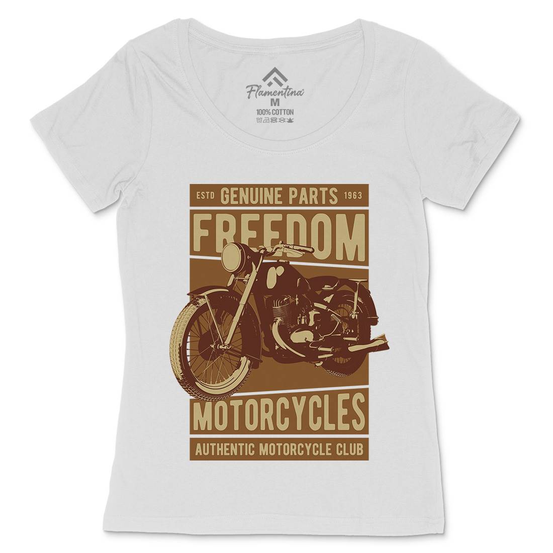 Freedom Womens Scoop Neck T-Shirt Motorcycles B317