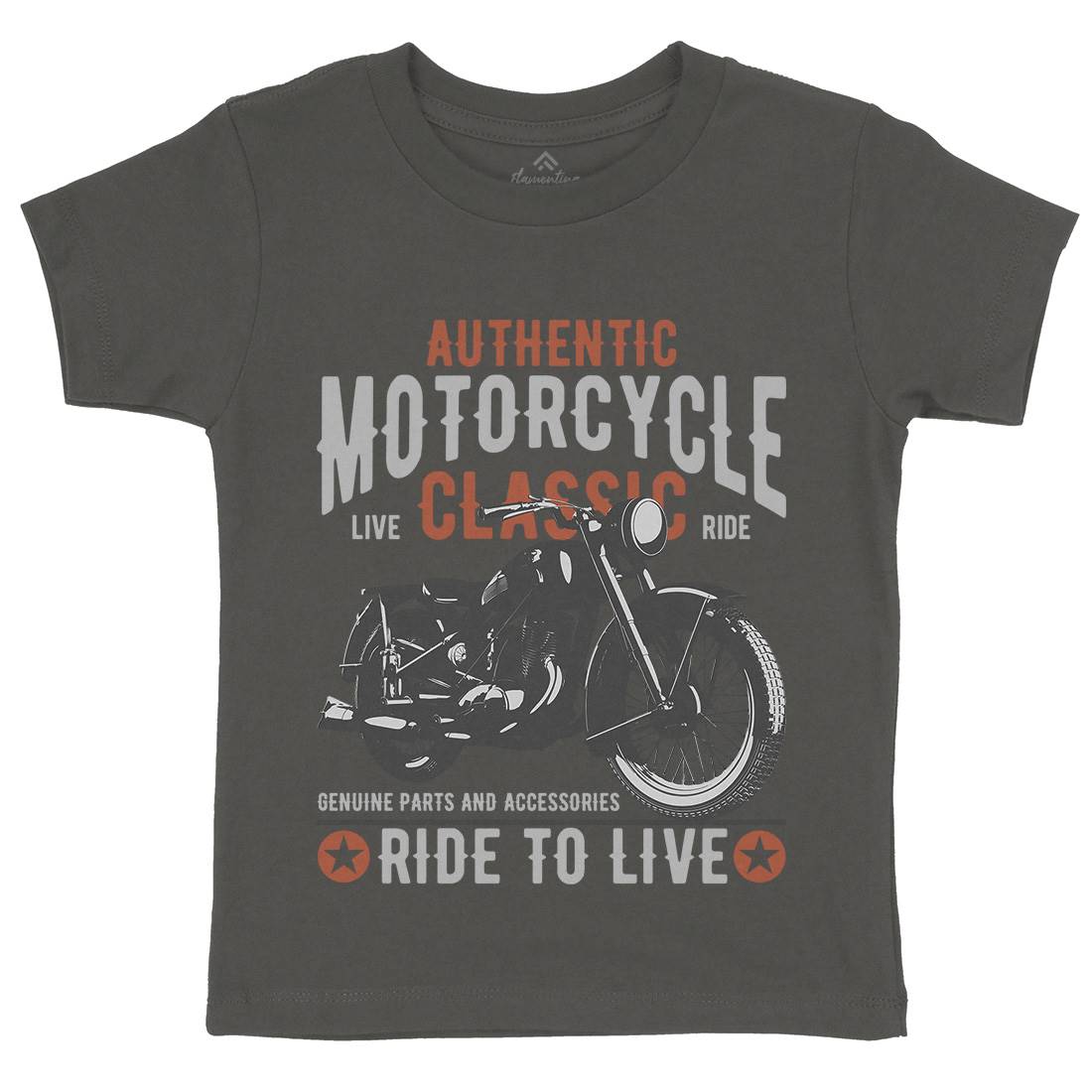 Classic Kids Organic Crew Neck T-Shirt Motorcycles B318