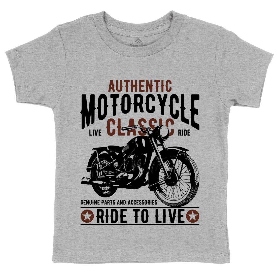 Classic Kids Organic Crew Neck T-Shirt Motorcycles B318