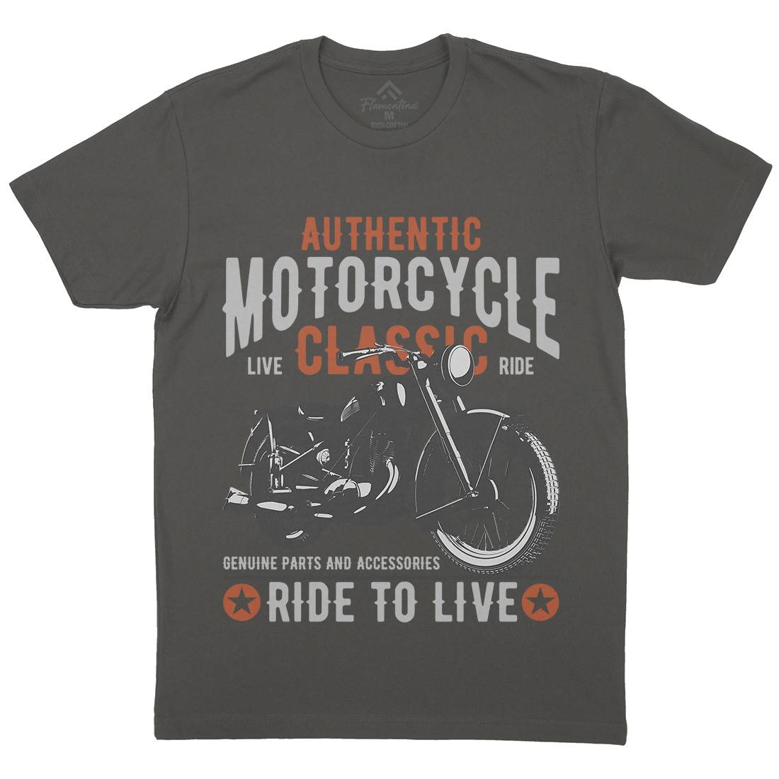 Classic Mens Crew Neck T-Shirt Motorcycles B318