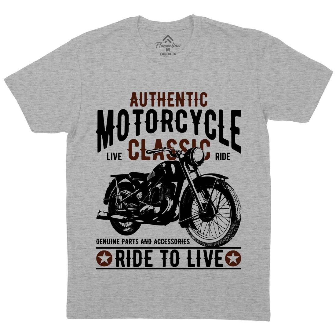 Classic Mens Crew Neck T-Shirt Motorcycles B318