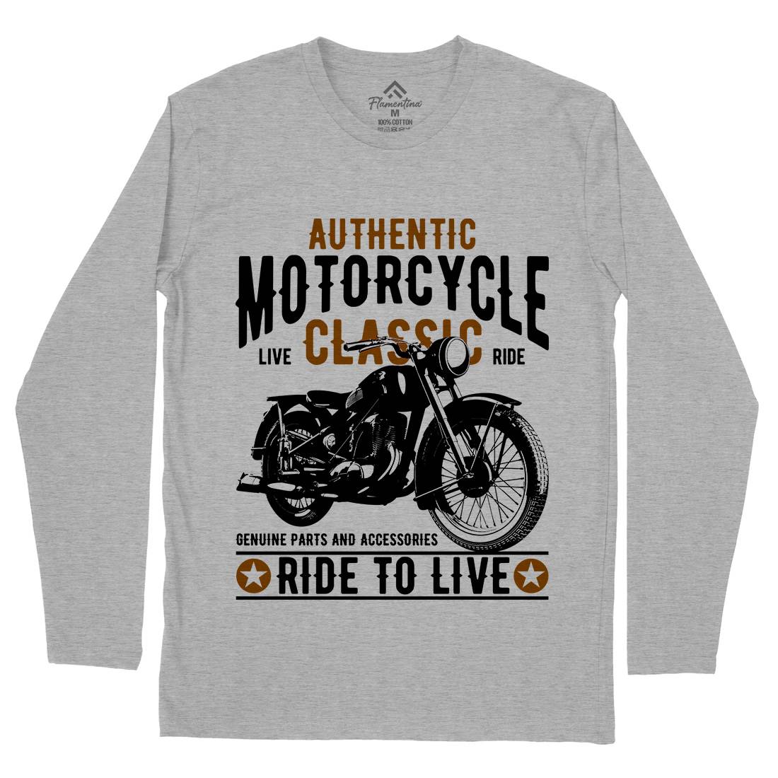 Classic Mens Long Sleeve T-Shirt Motorcycles B318