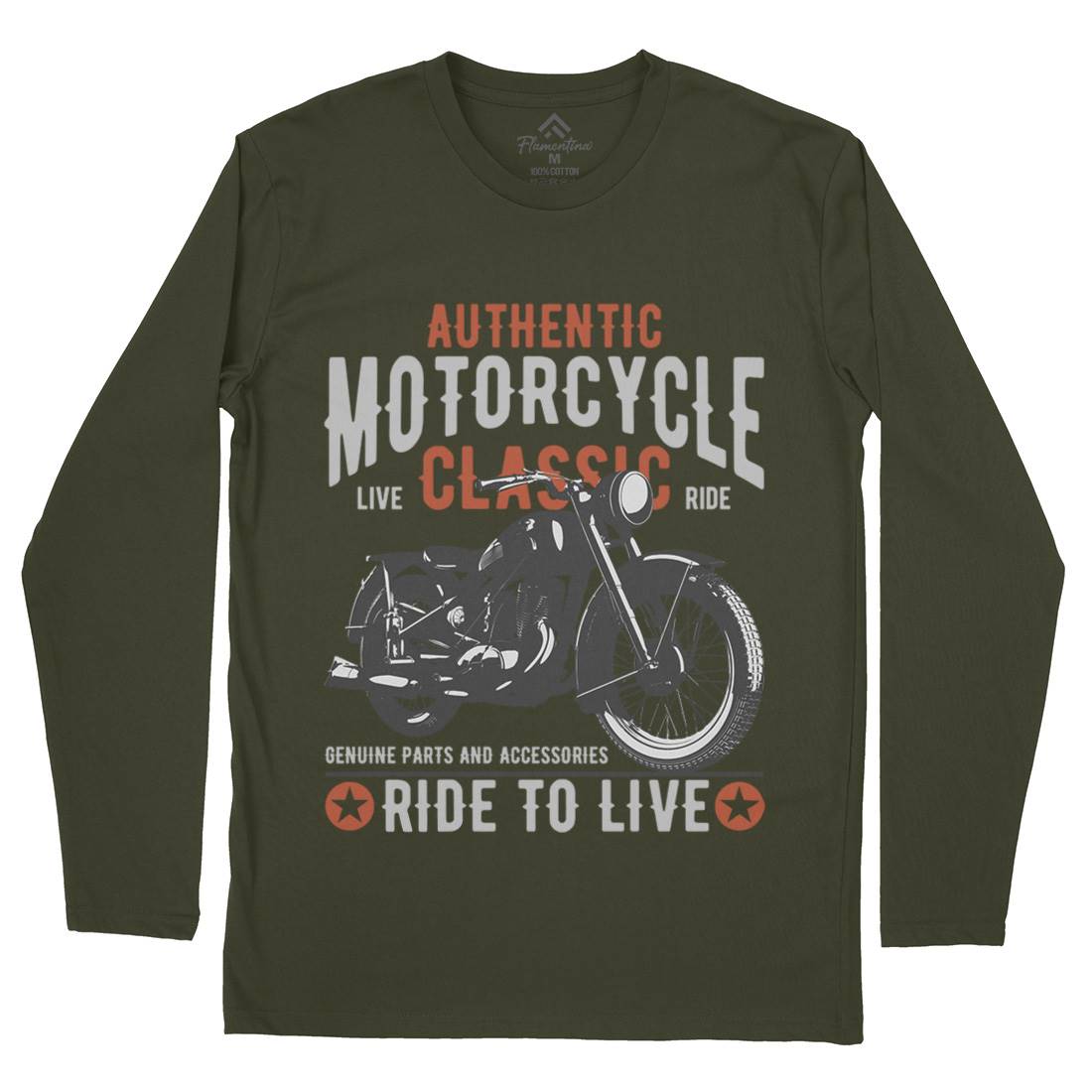 Classic Mens Long Sleeve T-Shirt Motorcycles B318