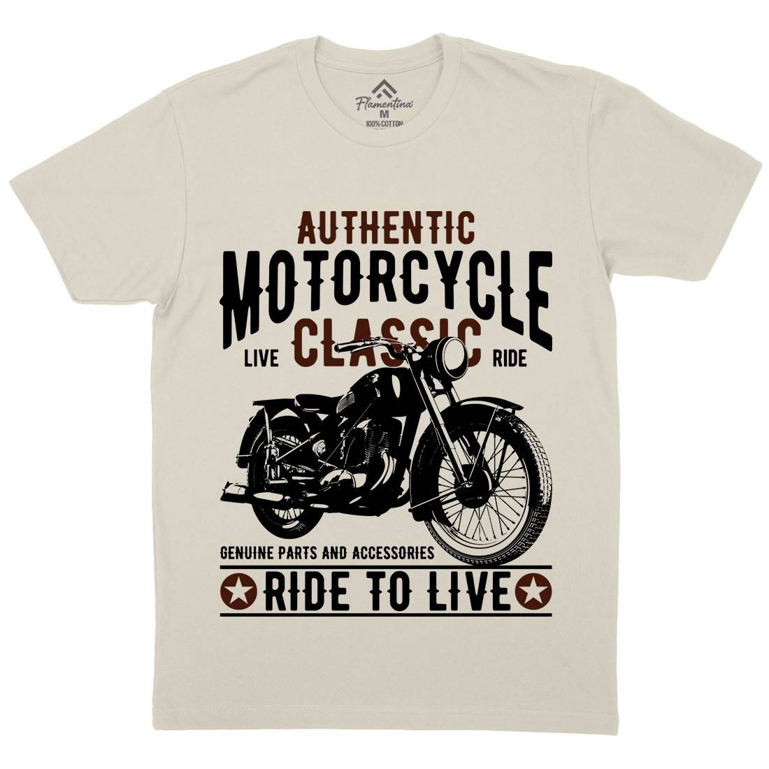 Classic Mens Organic Crew Neck T-Shirt Motorcycles B318