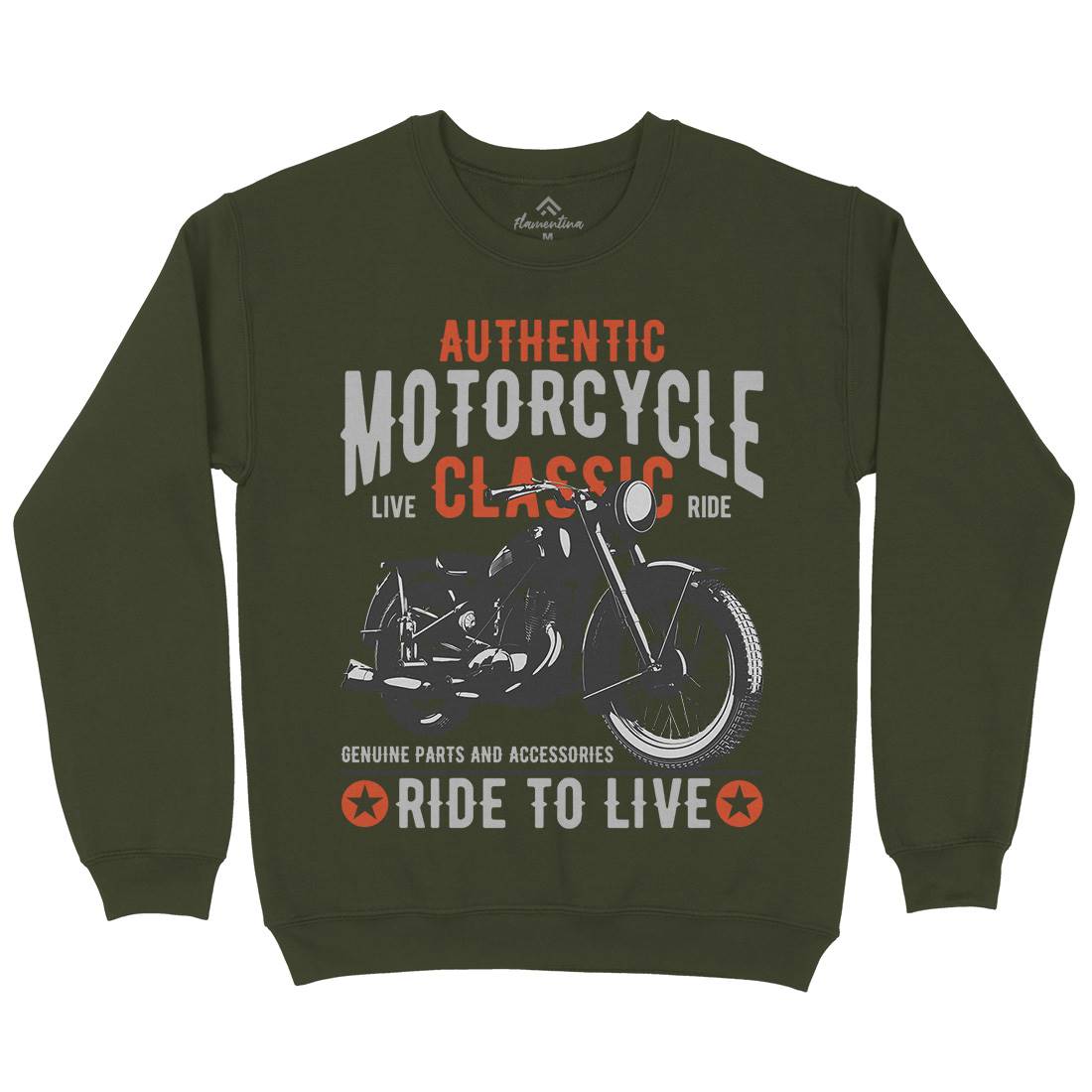 Classic Mens Crew Neck Sweatshirt Motorcycles B318