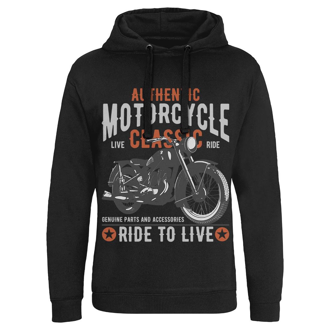 Classic Mens Hoodie Without Pocket Motorcycles B318