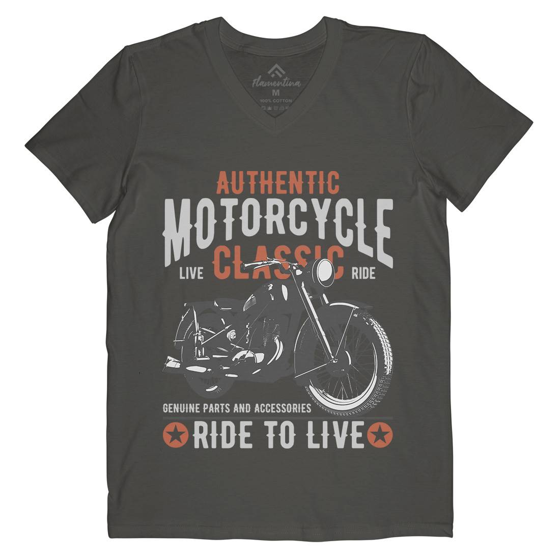 Classic Mens V-Neck T-Shirt Motorcycles B318
