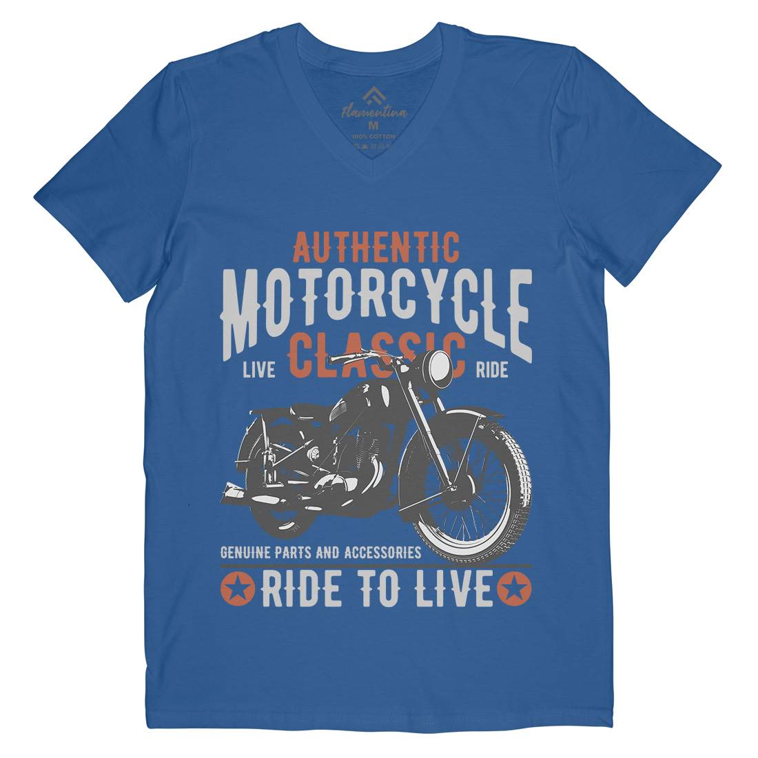 Classic Mens V-Neck T-Shirt Motorcycles B318